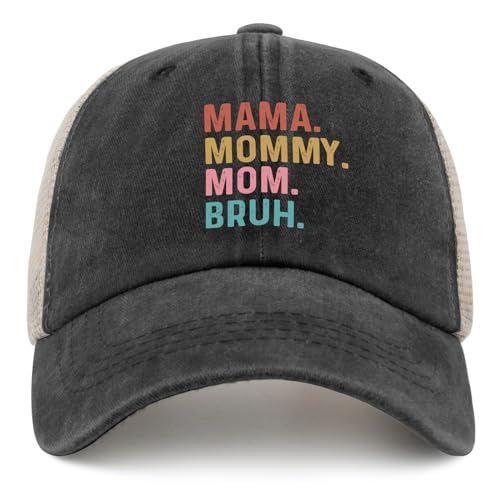 Mama Mommy Mom Bruh Mothers Day Baseball Cap Women's hat AllBlack dad hat Gifts for Men Outdoor Hat