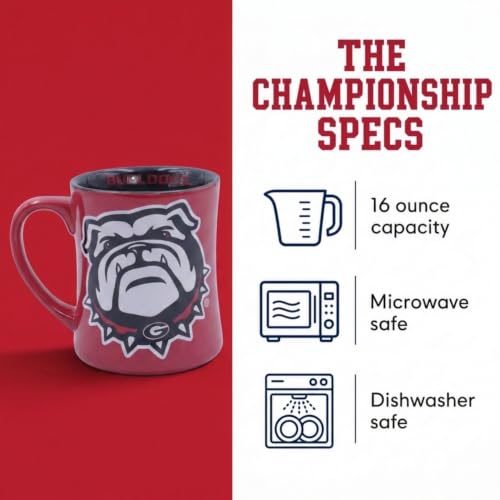 Georgia Bulldogs 16oz Relief Ceramic Mug with Official Logo - Variation of Georgia