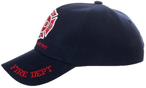 First in Last Out Firefighter Cap - Embroidered Fire Department Hat - Blue, One Size