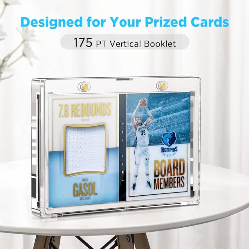 Vertical Booklet Card Holder with UV Protection & Magnetic Closure for Collectible Trading Cards