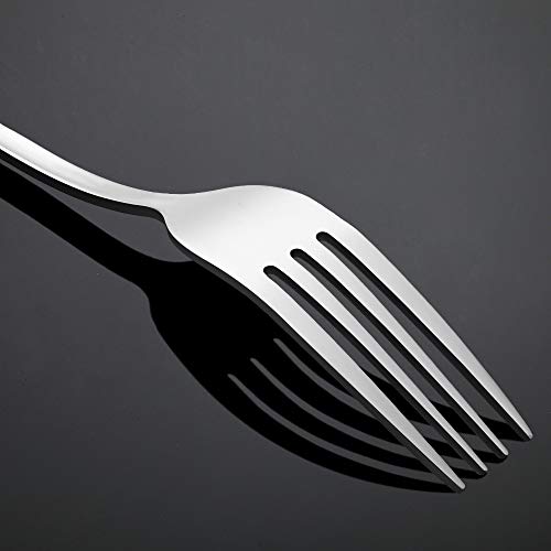 Silver Dinner Forks Set of 24 - Stainless Steel Flatware with Ergonomic Handles - Variation: Silver / 24 Pieces