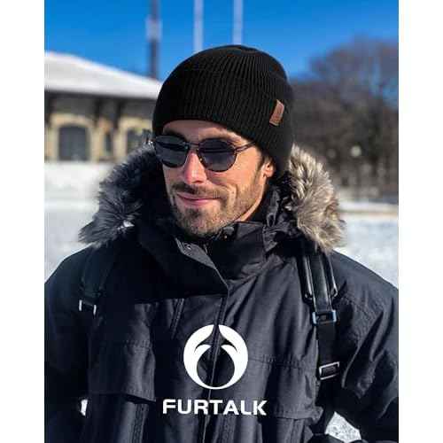 FURTALK Winter Hats for Men Women Fleece Lined Beanie Warm Knitted Outdoor Skull Cap 2 pcs