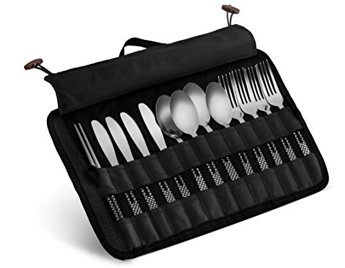12-Piece Stainless Steel Camping Utensil Set with Travel Case