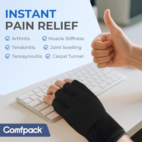 Hand Ice Pack Cooling Ice Glove for Pain Relief, Reusable Gel Finger Ice Pack Sleeve, Hot Cold Therapy Hand Wrist Ice Pack Wrap for Arthritis, Tendinitis, Carpal Tunnel