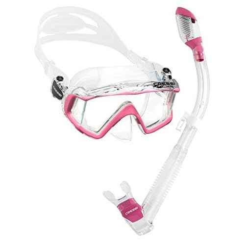 Cressi Panoramic Wide View Mask & Dry Snorkel Kit for Snorkeling, Scuba Diving - Pano 3 & Supernova Dry: Designed in Italy