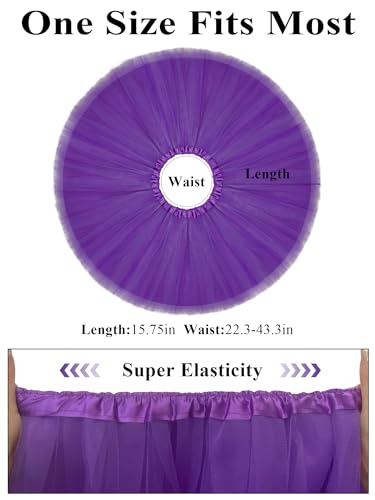 Purple 4-Layer Tulle Dance Tutu Skirt for Women & Teens - Fluffy Adult Costume