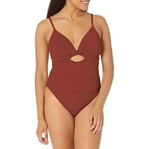 La Blanca Womens Island Goddess Twist Keyhole One Piece Swimsuit