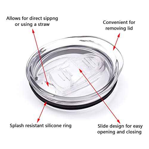 20oz Skinny Tumbler Replacement Lids 3 Pack,2.75in Cup Mouth Compatible with YETI Rambler and More Tumbler Cups£¬Spill Proof Splash Resistant Silicone Sliding Covers.