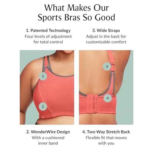 Glamorise Women's Full Figure Elite Performance Adjustable Wonderwire Sport Bra #9167