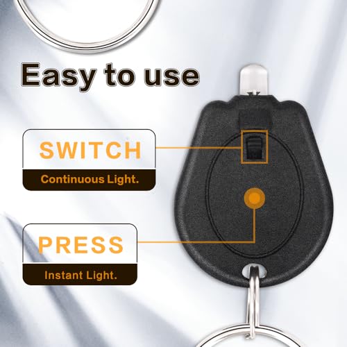 6 Pack 395nm Mini UV LED Keychain Flashlight UV Keychain Light Black Light for Detections