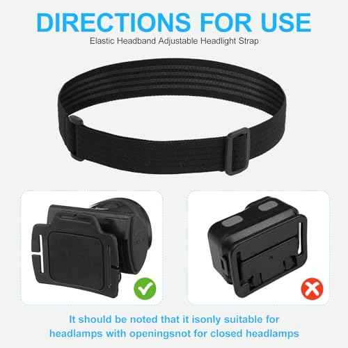 Elastic Headlamp Strap Replacement Headband,4 Layers of Non-Slip Silicone Strips,for Most Black Diamond Petzl Energizer Pelican Fenix Headlamps 1¡±Width Comfortable Band (Classic, 1)