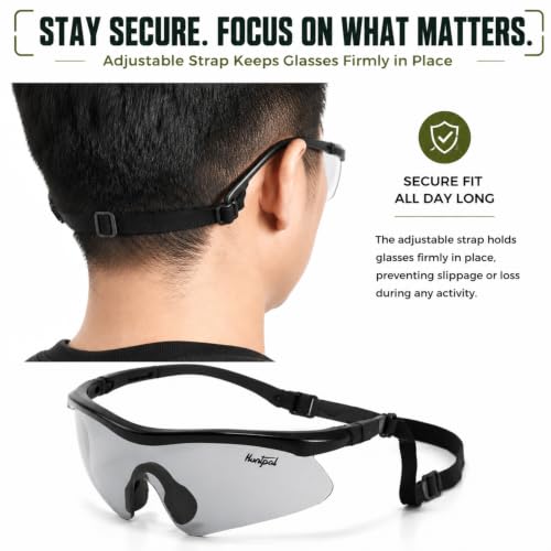 HUNTPAL Safety Shooting Glasses with Interchangeable Lenses and Adjustable Fit