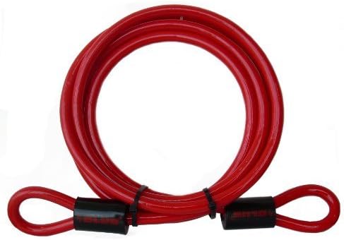 Winner International The Club UTL904 Woven Steel Security Cable Lock with Braided Core, Red