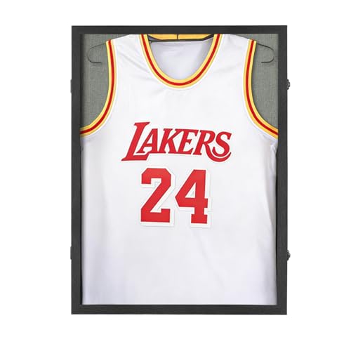 Jersey Frame Display Case - Black Linen Shadow Box for All Sports Jerseys - Standard Pack