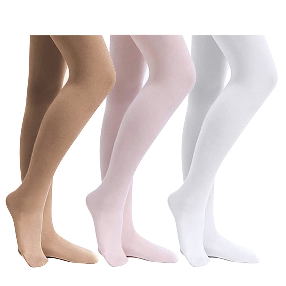 Stelle Girls' Ultra Soft Pro Dance Tight/Ballet Footed Tight(Toddler/Little Kid/Big Kid),BP+WT+TN,XXS