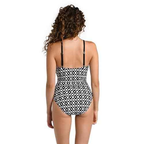 La Blanca Women's One Piece Swimsuit Plunge Tummy Control Bathing Suit