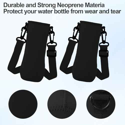 2 Pcs Sleeve Compatible with Cirkul Water Bottle 32oz,Water Bottle Sleeve for Cirkul Tumbler & Stainless Steel,Neoprene Insulated Bottles for Tumbler & Stainless Steel Bottles Accessories(Black)