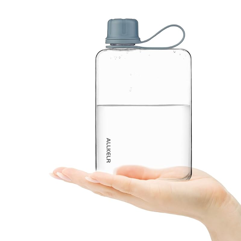 Portable Flat Water Bottle 17 oz Blue - Minimalist Eco-Friendly Travel Container