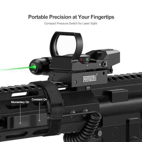 Feyachi Reflex Sight - 4 Reticle Red & Green Dot Sight Optics with Integrated Red/Green Laser Sight Less Than 5mW Output