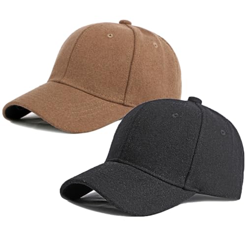 Unisex Wool Blend Baseball Cap Adjustable Structured Tweed Hat