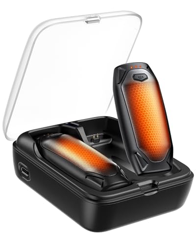 Rechargeable Hand Warmers 2-Pack with Charging Case - Portable 14000mAh Electric Hand Heaters for Camping, Hunting, Golf, Outdoor Activities