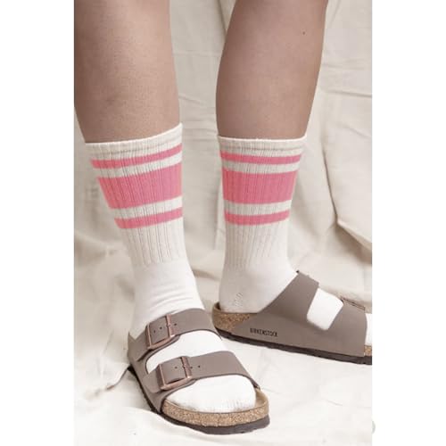 Fun Novelty Retro Striped Crew Socks For Women Sporty Calf Casual Cotton Tube Socks Women