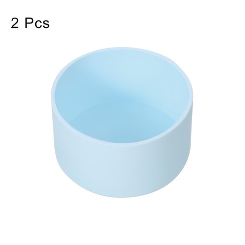 uxcell 2pcs 7.5cm Protective Silicone Boot Sleeve for 12-24 oz, Water Bottle Bottom Anti-Slip Sleeve Cover, Universal Cup Bottom Accessories, Light Blue