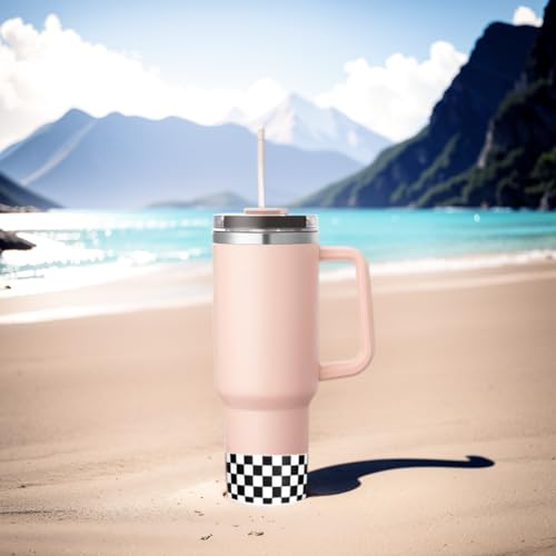 GENLEAS 1 PCS Checkered Pattern Protective Silicone Boot for Stanley Tumbler 20oz-40oz, for Hydro Flask Water Bottle 12oz-24oz, Anti-Slip Sleeve for Bottles with 2.88-2.97in Bottom
