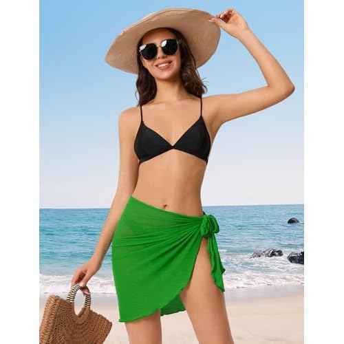 Tournesol Women's Sarong Coverups Short Beach Skirt Sheer Swimsuit Wrap Skrits Bikini Bathing Suit Wraps