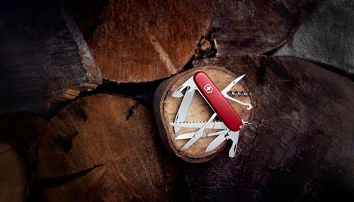 Victorinox Huntsman Swiss Army Knife - Red, 15 Functions, Pocket Multi-Tool