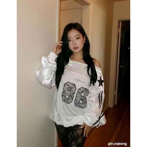 Aelfric Eden Off The Shoulder Lace Embroidery Sweatshirt Long Sleeve Y2K jersey Sweatshirts Oversized Baggy Pullover Top