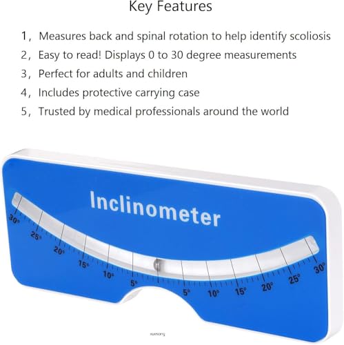 Portable Spinal Scoliometer for Measuring Spine Alignment with Metal Ball Insert
