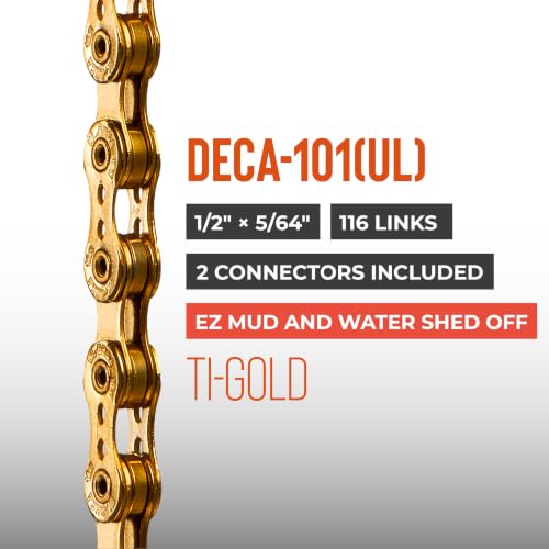 10-Speed Bike Chain 116 Links Titanium Gold Bicycle Chain Compatible with Shimano SRAM