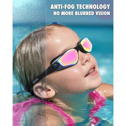 Aegend Kids Swim Goggles, Pack of 2 Swimming Goggles for Children Boys & Girls Age 3-14