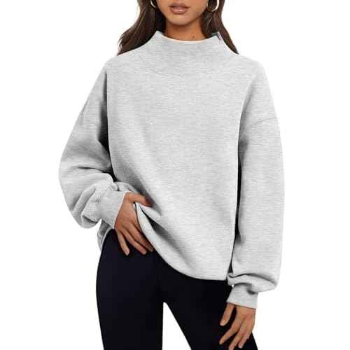 Trendy Queen Womens Oversized Sweatshirts Turtleneck Pullover Long Sleeve Hoodies Tops Fall Fashion Outfits 2025 Clothes