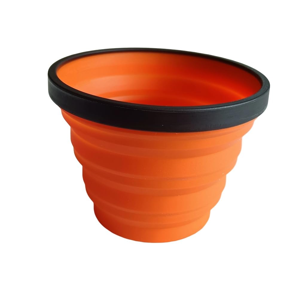 320ml Collapsible Silicone Camping Cup - Portable Foldable Drinking Mug for Outdoor, Hiking & Travel(Orange)
