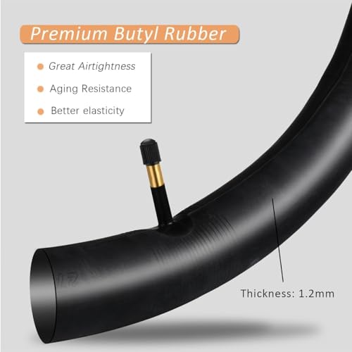 700x32c/700x35c Bike Tube 2 Pack with 2 Tire Levers AV48mm Schrader Valve Road Bike Inner Tubes Premium Butyl Rubber Bicycle Tube 2 Pack City Bike Tube
