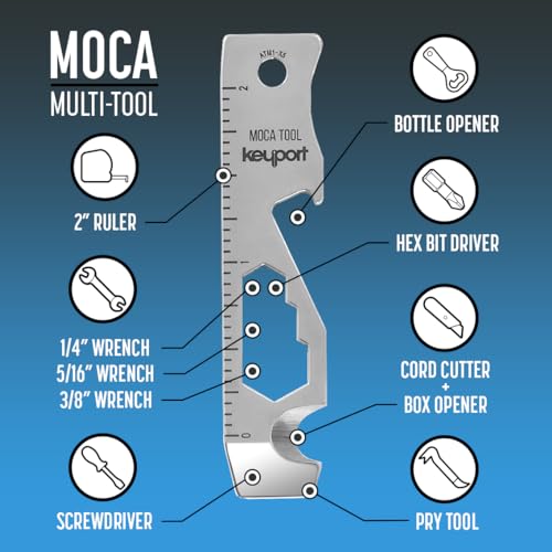 Keyport MOCA 10-in-1 Flat Keychain Multitool - Stainless Steel