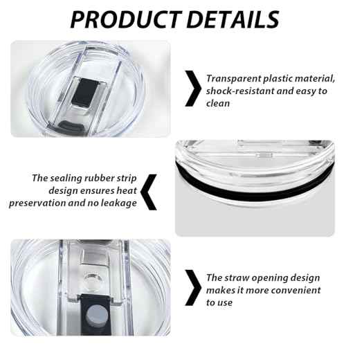 Replacement Lids Compatible With Reduce 50 oz 40 oz Tumbler, Spill Proof Splash Resistant Seamless Transparent Cup Lid Replacement for Reduce Tumbler Covers