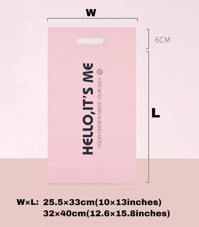 50-100PCS Custom Upgrade Design Shipping Bags with Handle, Personalized Mailing Bags for Clothing with Self Adhesive Strip, Waterproof, Tear-Proof (25.5×33cm(10×13inches))