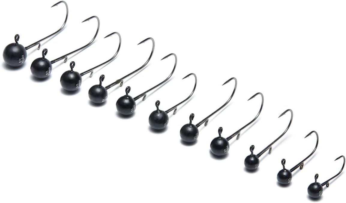 Nako 200% Sensitive Tungsten Ball Jig Heads - No Chip Black - Tungsten Fishing Jig Heads (1/32 oz - #4 Hook - 5 Pack) - Crappie Jig Heads