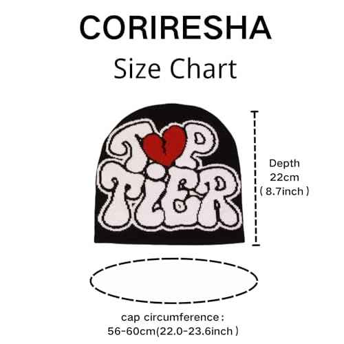CORIRESHA Men Women Letter Graphic Y2k Beanie Knitted Hats Warm Winter Outdoor Caps