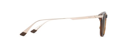 Maui Jim ManaOlana Square Sunglasses, Shiny Dark Havana W/Gold/Hcl Bronze Polarized, Large