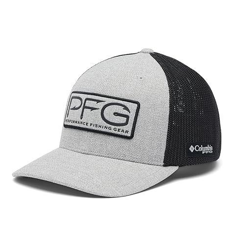 Unisex Mesh Ball Cap with Breathable Back - Columbia PFG Large-X-Large Cool Grey Heather/Black