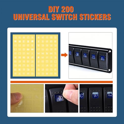Blue 2-Gang Waterproof Aluminum Rocker Switch Panel 12V/24V for Marine & Automotive