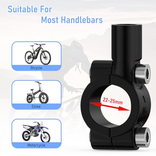 Handlebar Bike Mirror - Universal Fit Bicycle Rearview Mirror with Adjustable Rotation
