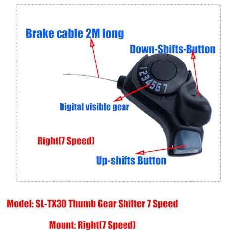 Bike 7 Speed Shifter, Right Thumb Gear Shifters, TX30 Shift Lever,Transmission Bike Gear Shifter AccessoriesOutdoor Mountain Bicycle for Road Bike City Bike Mountain Bike