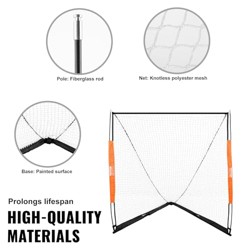 VEVOR Portable Lacrosse Goal - Complete Training Accessory Set with Extended Coverage for Youth and Adults