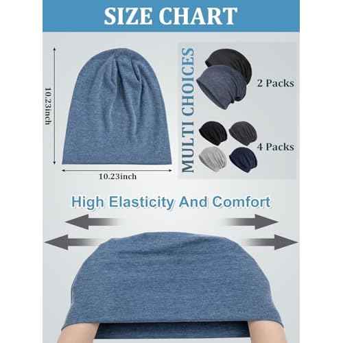 Senker Fashion Slouchy Beanie Hats for Women Men, Chemo Headwear Cotton Beanies Soft Lightweight Chemo Skull Cap Elastic