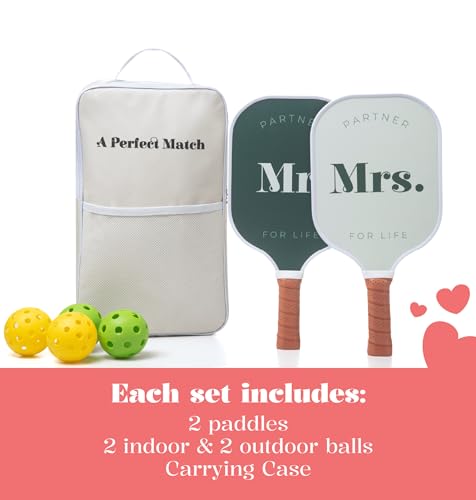 Mr & Mrs Pickleball Paddle Set - Engagement Gift for Couples - Variation of This Listing